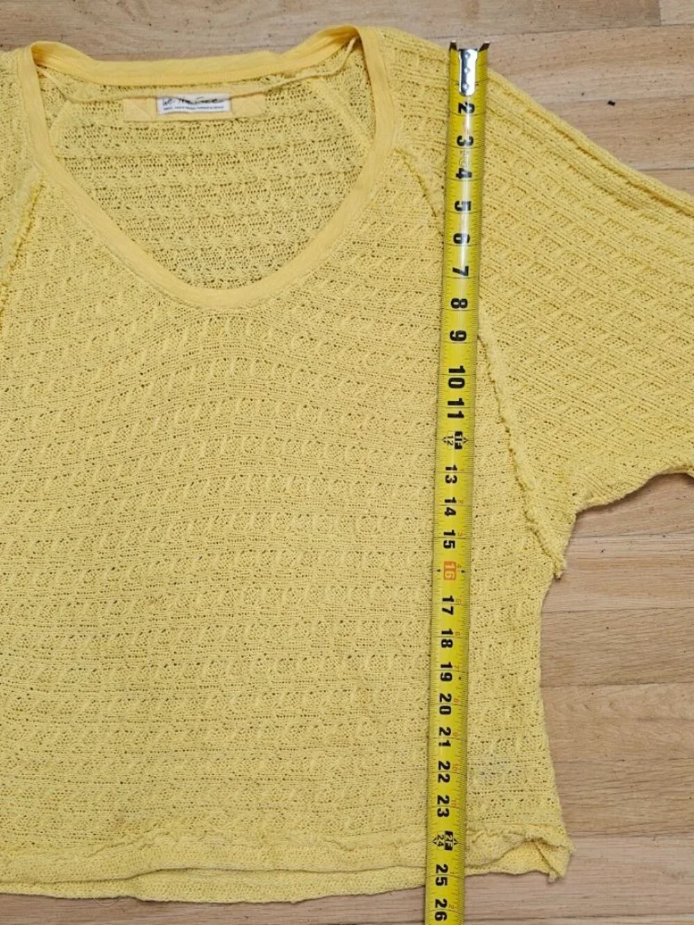 Free People Yellow Knit Sweater Cotton Dolman Sleeve Oversized We The Free Small